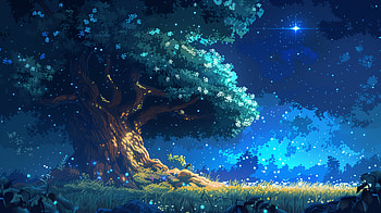 Tree Pixel, tree, pixel art, AI Art HD wallpaper