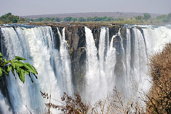 Wildlife safari, Waterfall view, Botswana, Zambia HD wallpaper