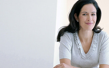 brunette, girl, white, smile HD wallpaper