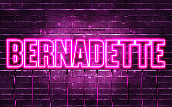 Happy Birtay Bernadette, , pink neon lights, Bernadette name, creative, Bernadette Happy Birtay, Bernadette Birtay, popular french female names, with Bernadette name, Bernadette HD wallpaper