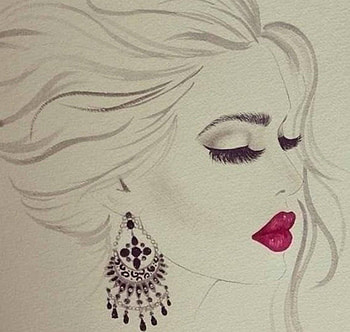 art, painting, drawing, red, woman HD wallpaper