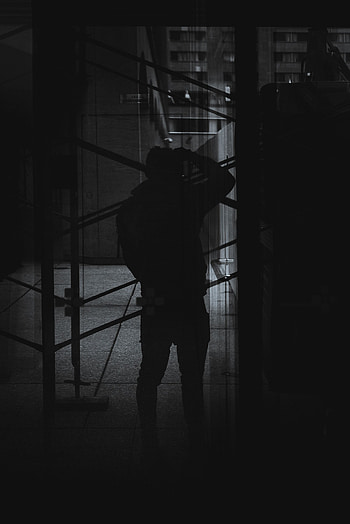 Reflection, Dark, Silhouette, Bw, Chb, grapher, Mirror, Mirrored HD phone wallpaper