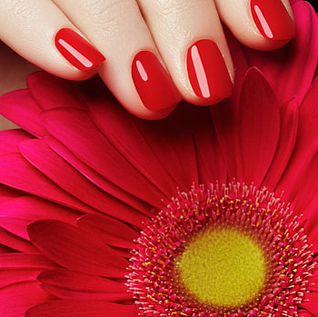 abstract, nails, red, flower HD wallpaper