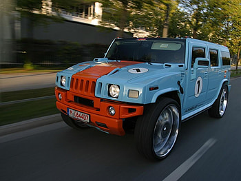 Hummer, blue, truck, red HD wallpaper