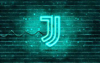 Juventus FC turquoise logo, , turquoise brickwall, Juventus FC logo, brands, Juve, Juventus FC neon logo, Juventus FC, Juventus logo HD wallpaper