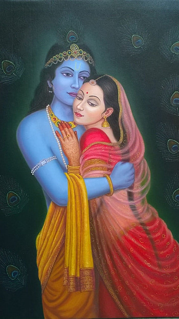 Radha Krishna , Painting HD phone wallpaper