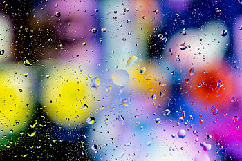 Blur, colorful surface, droplets HD wallpaper