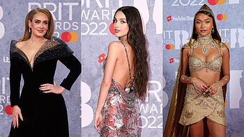Brit Awards 2022, Celebrity dresses, Red carpet outfits HD wallpaper