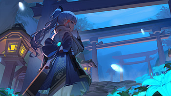 Kamisato Ayaka Genshin Impact HD wallpaper