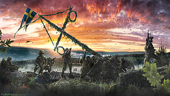 Raising The Flag , soldier, army, artist, artwork, digital-art, deviantart HD wallpaper