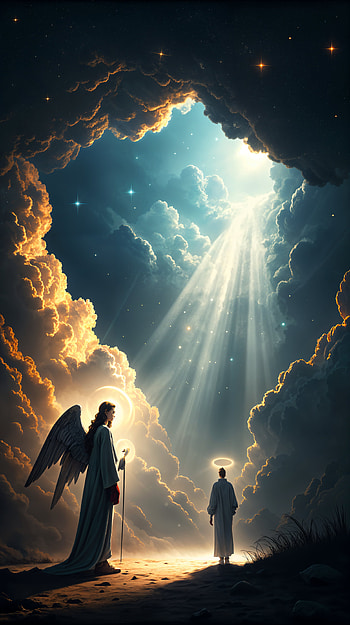 Heavenly Bliss: A Serene , angel, light, cloud, divine HD phone wallpaper