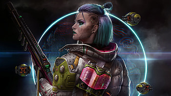 Short Hair Cyberpunk Girl , artist, artwork, artstation, cyberpunk HD wallpaper