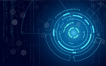 Blue technology circle and computer science abstract background with blue and binary code matrix. Business and Connection. Futuristic and Industry 4.0 concept. Internet cyber and network theme. 543599 Vector Art at Vecteezy HD wallpaper