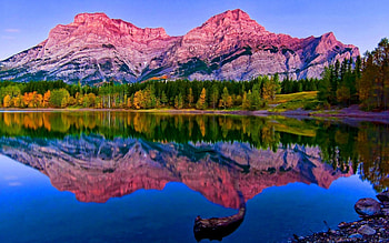 A Marvelous peak of mountains, blue, trees, Peak, Mountains HD wallpaper