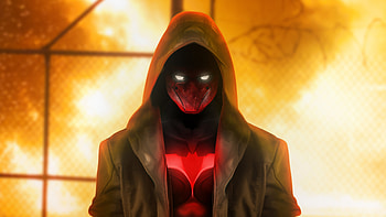 Batman, red hood, artwork, dc comics HD wallpaper