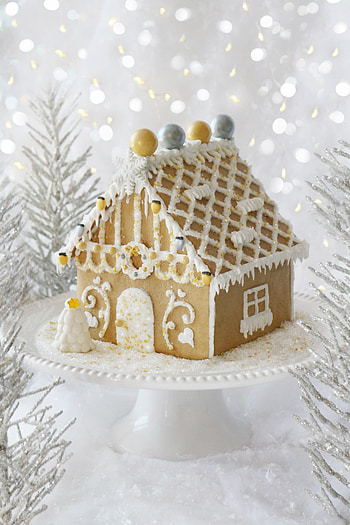 Bling gingerbread house, Glittery masterpiece, Insta-worthy, Festive sparkles HD phone wallpaper