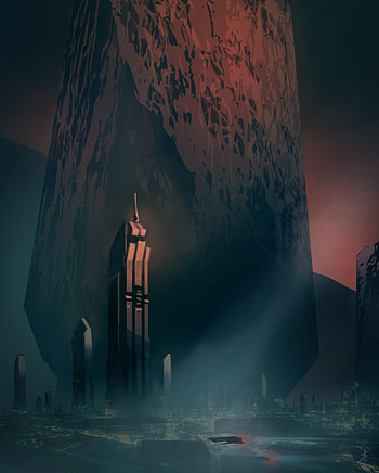 Art, City, Tower, Gloomy, Gloomily, Future HD phone wallpaper