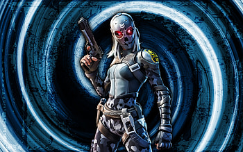 Metal Masq, blue grunge background, Fortnite, vortex, Fortnite characters, Metal Masq Skin, Fortnite Battle Royale, Metal Masq Fortnite HD wallpaper
