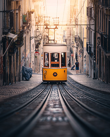 Rails, Cities, City, Building, Street, Tram HD phone wallpaper