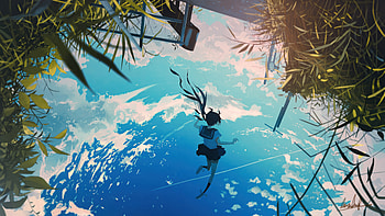An Anime Girl Serene Fall, anime-girl, anime, artist, artwork, digital-art, pixiv HD wallpaper