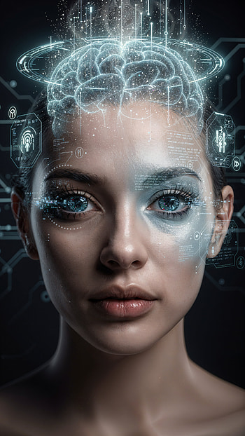 Neural Ascend | MindStream | Digital Cortex | Synapse Upload | Avatar Transfer, Cyborg, AI Art, Hologram HD phone wallpaper