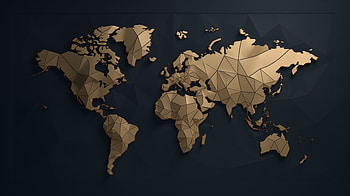Gold Polygonal World Map, world map, Misc, map HD wallpaper