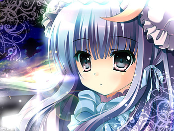 Patchouli Knowledge, winter, ribbon, cold, girl, long hair, grey eyes, holiday, anime, snow, silver, bow, female HD wallpaper