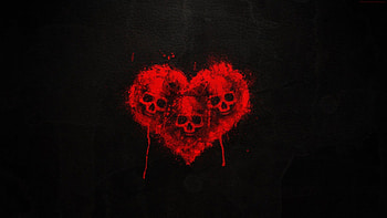 Skull Heart, hearts, 3D and CG, skulls HD wallpaper
