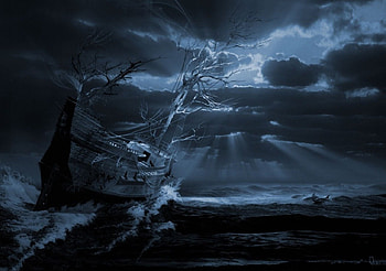 ship, abstract, fantasy HD wallpaper