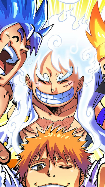 Goku, Luffy, Naruto & Ichigo, Anime, crossover HD phone wallpaper
