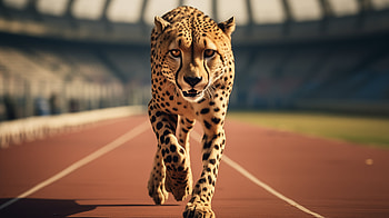 Cheetah Sprinting on Track, race track, Animal, cheetah HD wallpaper