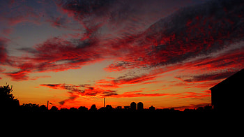 Multicolor Sunset, blue, purple, clouds, orange, sunset HD wallpaper