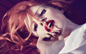 Jessica Chastain, model, girl, actress, hand, woman, red, face, lips, redhead HD wallpaper