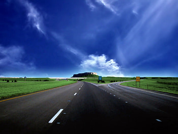 Nature, Sky, Road, Turn, Asphalt, Fork HD wallpaper