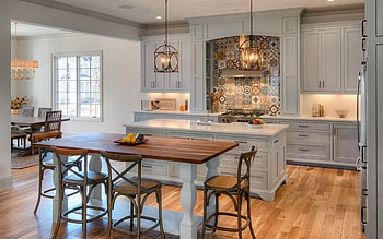 Kitchen, table, interior, barstools HD wallpaper