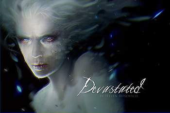 Devastated, eyes, women, fantasy, dark HD wallpaper