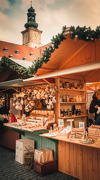 Enchanting Christmas Market HD phone wallpaper