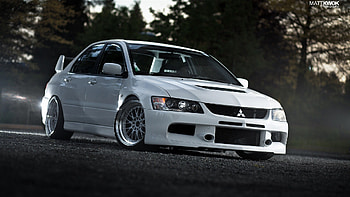 Mitsubishi Lancer Evolution, Hellaflush HD wallpaper