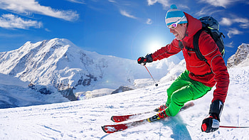 Alpine Skiing, Athletes in action, Snow-covered peaks, Sporting excellence HD wallpaper