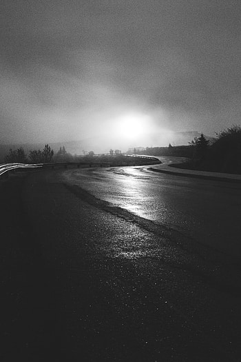 Nature, Road, Fog, Bw, Chb, Winding, Sinuous HD phone wallpaper