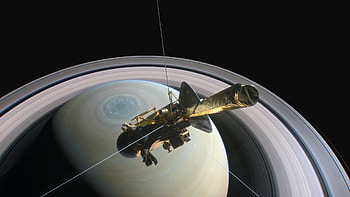 Cassini–Huygens above Saturn, satelite HD wallpaper
