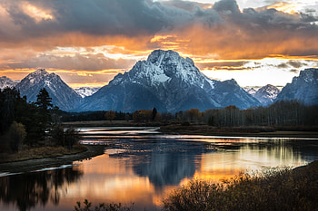 Landscape, Nature, Sunset, Sky, Clouds, Mountain, Vertex, Top, Lake HD wallpaper
