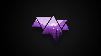 Minimalistic Mountains Black and Purple Version []. Minimalist , black, art, Neon Purple Mountain HD wallpaper
