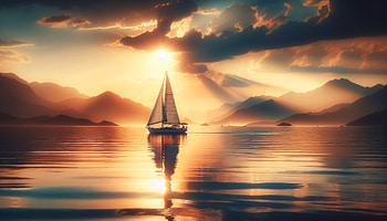 Sailboat Serenity: A Stunning Ultra, sailboat, sailing, mountain, water HD wallpaper