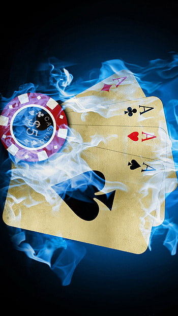 Four Aces Poker Burning Blue Fire Android ... HD phone wallpaper