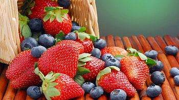 Fruits, Food, Strawberry, Background, Bilberries, Berries HD wallpaper
