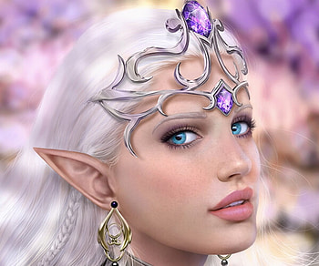 Adalia, jewel, sara biddle, frumusete, pink, fantasy, face, girl, elf HD wallpaper