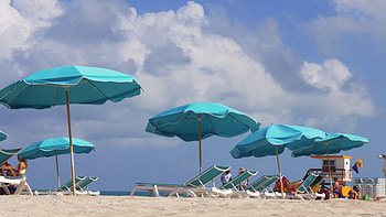 Miami Beach, Beach Umbrella HD wallpaper