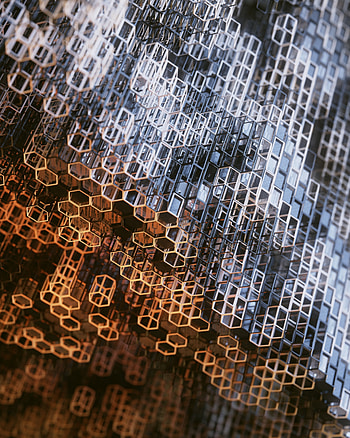 Structure, metallic, hexagonal grid HD phone wallpaper