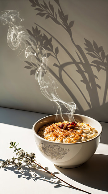 Warm Oatmeal Bliss: A Perfect , food, steam, bowl, shadow HD phone wallpaper